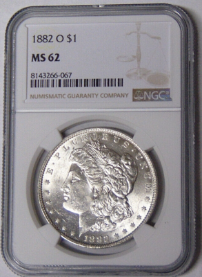 NGC MS62 1882-O/O Morgan Silver Dollar Uncirculated New Orleans