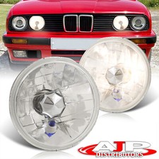 H5001 H5006 5 34 Glass Lens Head Lights Lamps H4 Conversion Pairs Set Chrome