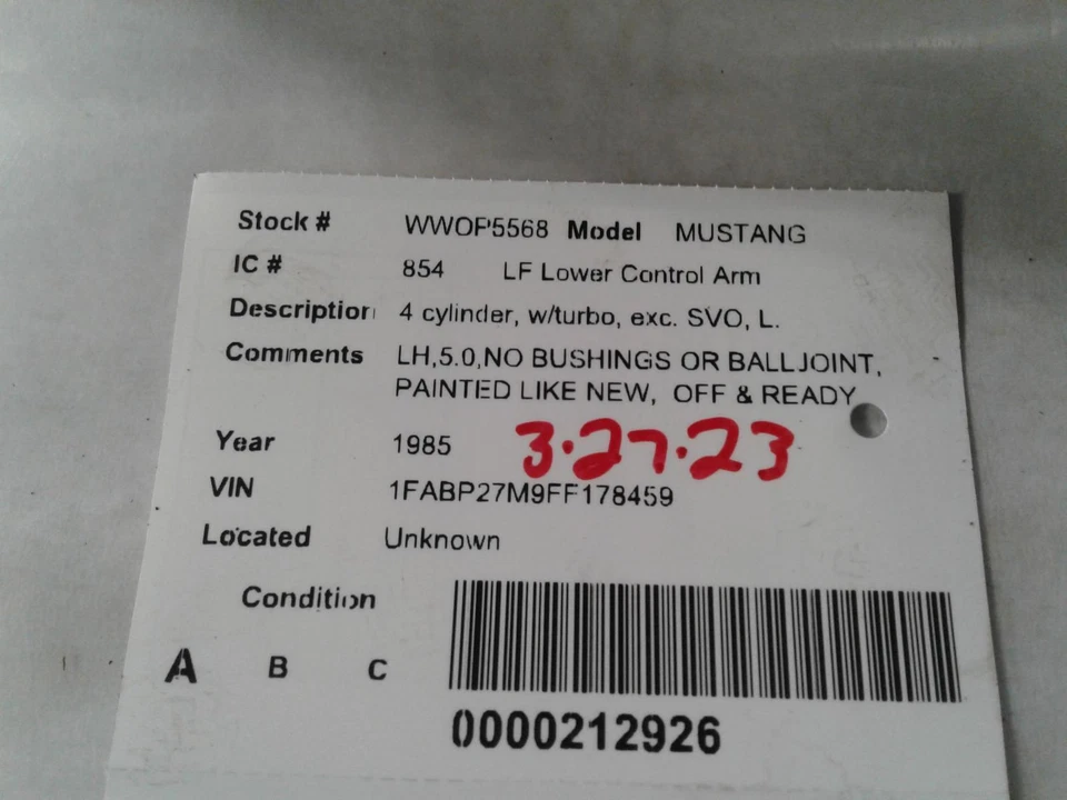 New Front Left Lower Lower Control Arm Front fits: 1985 Ford Mustang 4 cylinder - Изображение 3 из 4