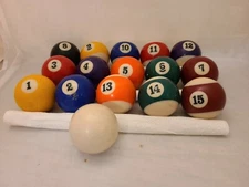 Vintage Pool Billiards Pool Ball Set 1-15 Plus Cue Ball Good Used Condition 