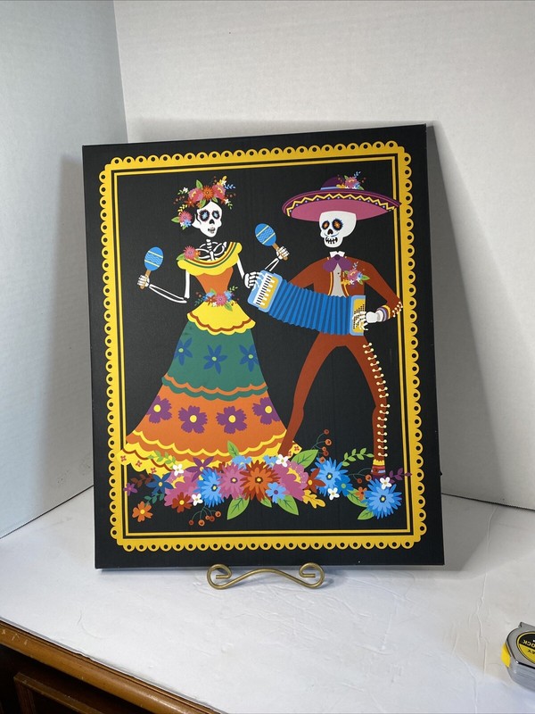 Day of the Dead Wall Hanging Decoration LED Canvas Halloween