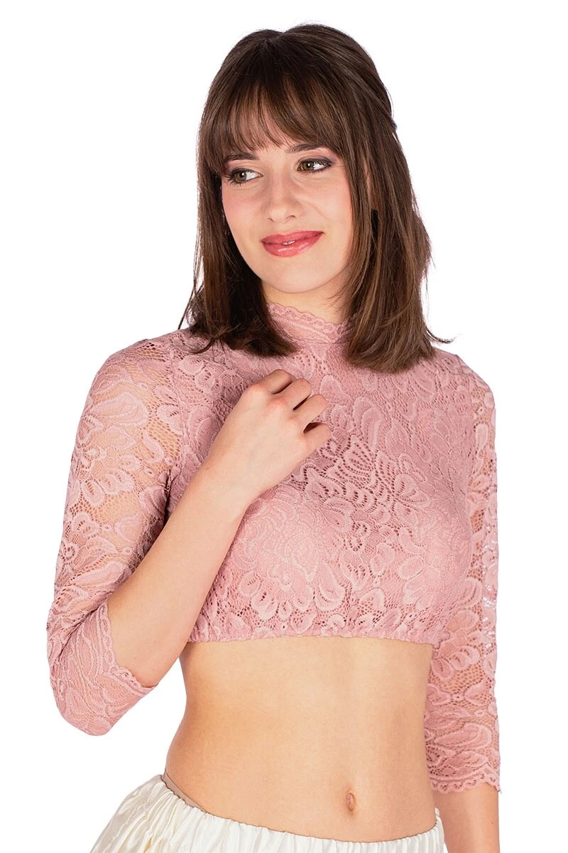 Dirndlbluse spitze altrosa Clearance