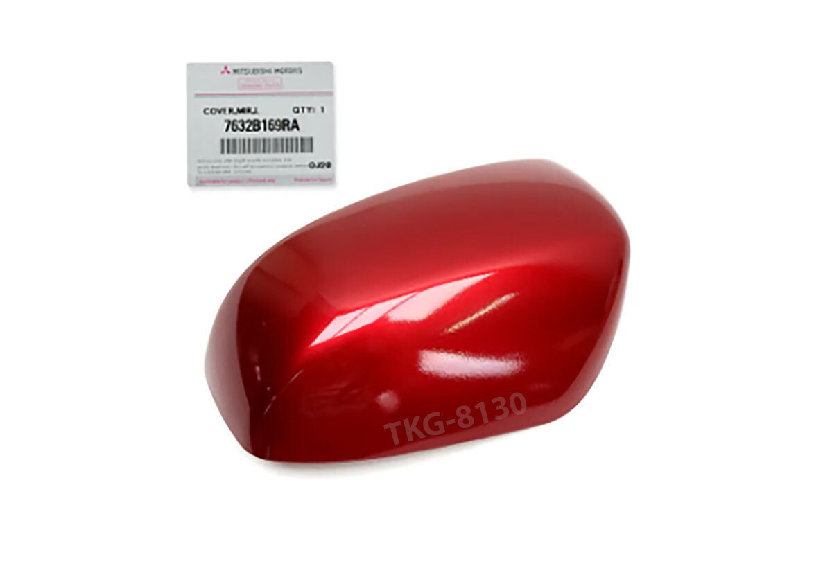 LH Mirror Cover Red 7632B169RA For Mirage Hatchback A03A 2012 2013