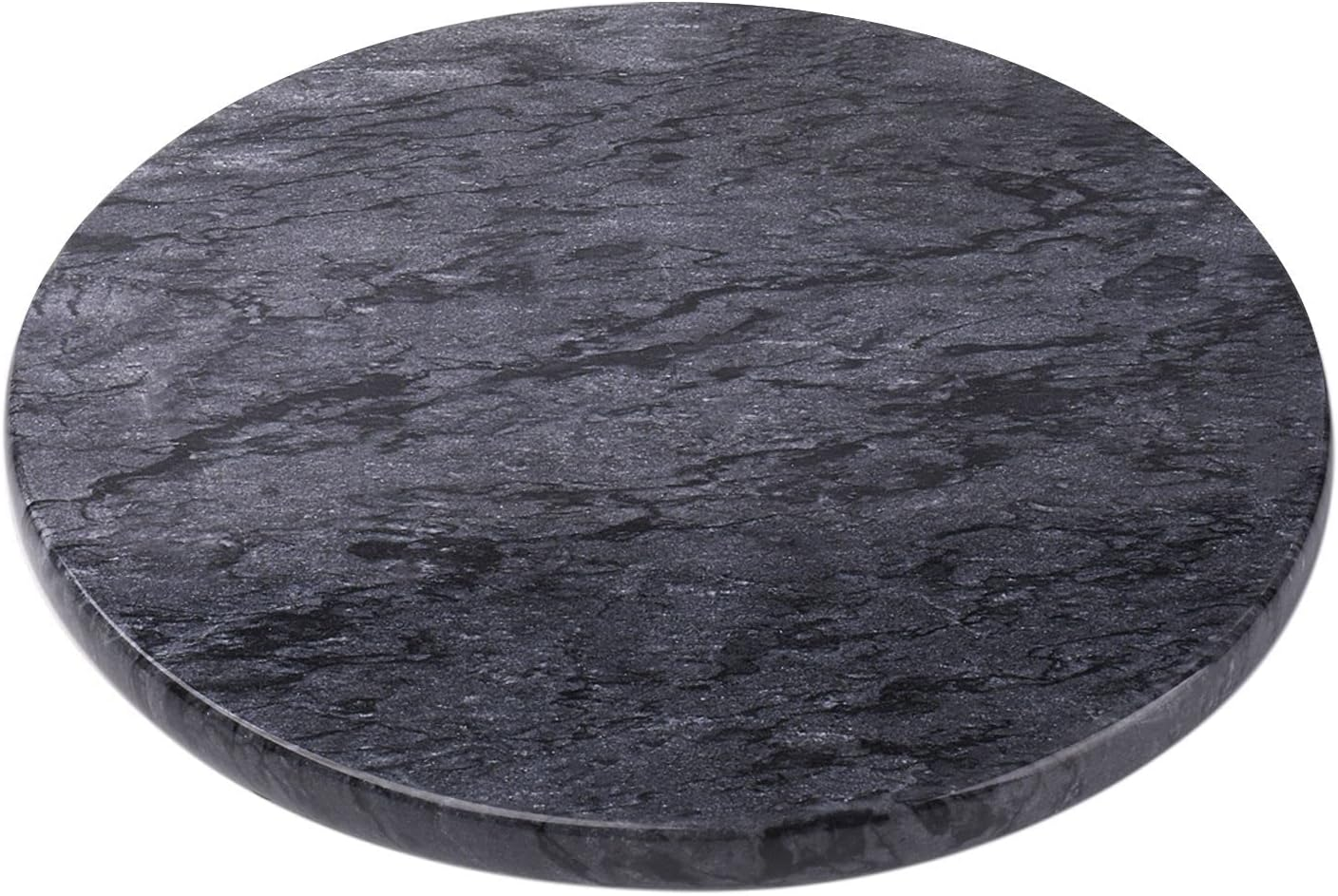 round Marble Cheese Board - 12 Inch Black Marble Serving Board for Charcuterie,