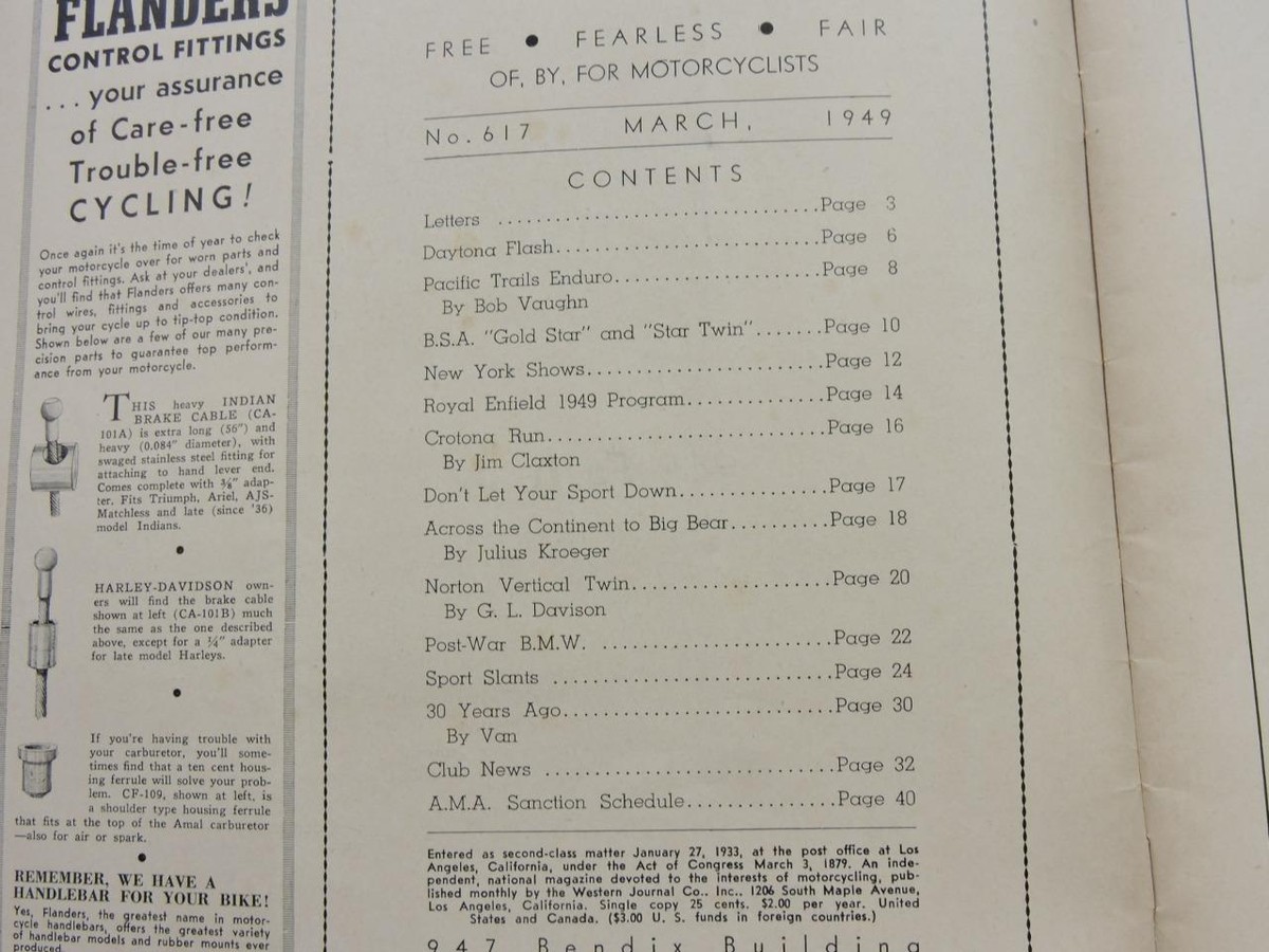 March 1949 Motor Cyclist Royal Enfield RE 125 BSA Engines Norton