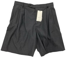 1,000 Gucci Gray Pleated Military Wool Shorts Size US 36, EU 50, Made in Italy