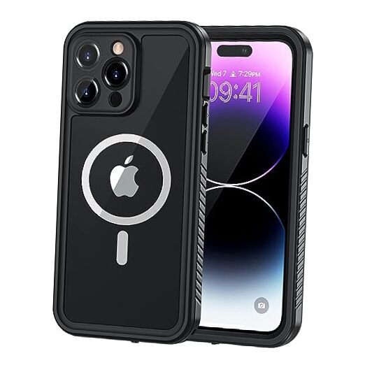 Lanhiem iPhone 14 Pro Magnetic Case, for iPhone 14 Pro Black-Magnetic
