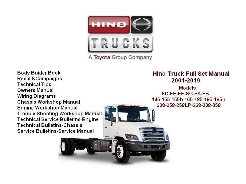 2001-2019 HINO - Model 145 165 185 238 258 LP 268 338 Workshop