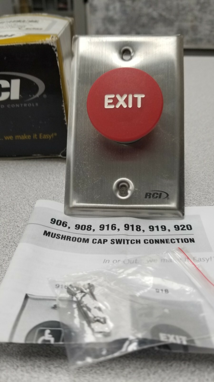 Rex Button Cover Box RCI 908-MOX32D Stainless Steel Push to Exit (REX) Button 2 X SPST NEW ...