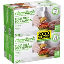 Clear Touch Food Prep Poly Gloves - Latex and Powder Free - PICK YOUR # OF PACK