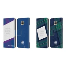 CUSTOMIZED SCOTLAND RUGBY CUSTOM GRAPHICS LEATHER BOOK CASE FOR MOTOROLA PHONES