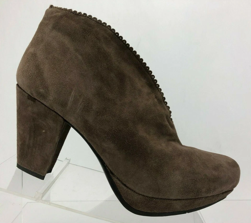 Earthies Ankle Boots Halley Comfy Brown Suede Leather Heel Booties Womens US 9 B - Image 3 of 4