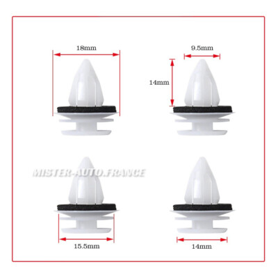 Lot De 10 Clips De Fixation Pour Garniture De Porte BMW X5 E70 / X6 E71 - Couleur Blanc - Neuf