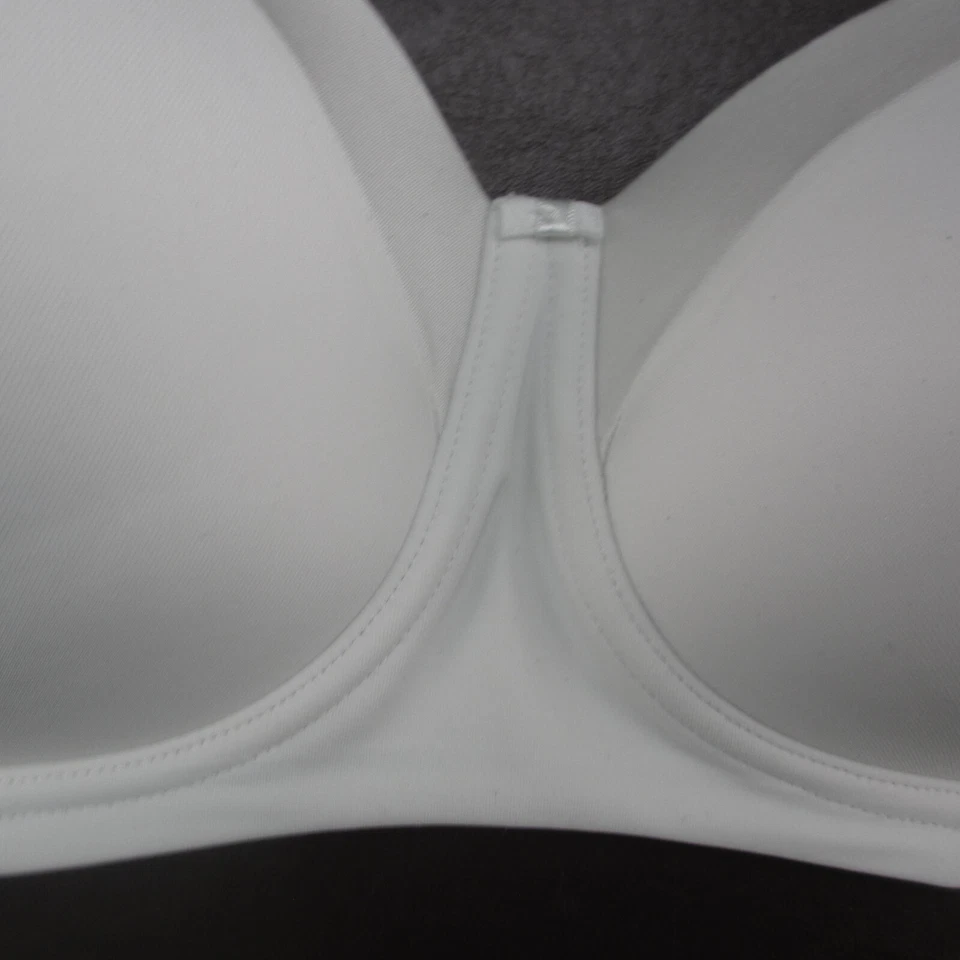 Sujetador Playtex 42D Blanco Acolchado Inalámbrico Cierre Ajustable Trasero Foto 3 de 4