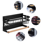 Magnetic Spice Rack Refrigerator with Hook Paper Towel Holder Rustproof Spice