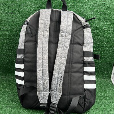 Adidas Backpack School Bag Gray Black #90288 Top Zip Closure | eBay