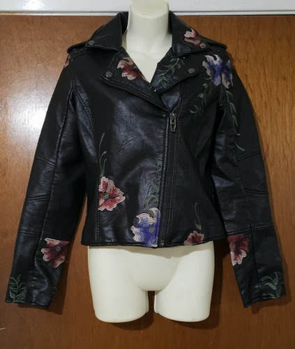 CANDIES Black Moto Biker Jacket Faux 