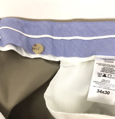 信濃路 Kirkland Non-Iron Comfort RN#124189 Tan Dressy Chinos, Size 34x30
