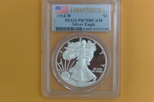 2014-W American Silver Eagle Proof - PCGS PR70 DCAM FS - Spotted