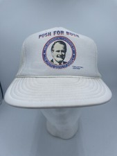 Vtg 1992 Push for Bush Snapback Cap GOP Campaign Hat Nissan Promo