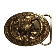 1987 B.A.S.S. Anglers Sportsman Society 20th Anniversary Brass Belt Buckle