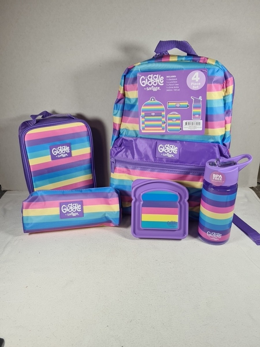 Giggle by Smiggle Piece Backpack Bundle Container (mixed stripes)