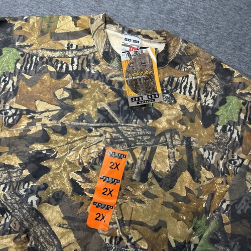 Vintage Jerzees Camo Sweatshirt Mens 2XL Pullover Crewneck Mossy Oak NWT - 第 3/7 張圖片