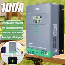 100A MPPT Solar Panel PV Battery Regulator Charge Controller 12V/24V/36V/48V LCD
