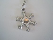 Sterling Silver Snowflake Necklace 15" Chain