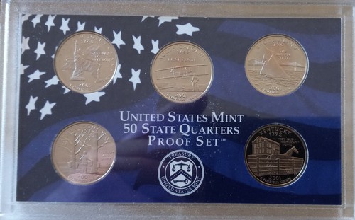 2001 S 50 State Quarters Proof Set USA postfrisch