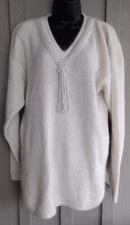 VTG IB Diffusion Sweater White Pearls Lambswool Angora Silk Soft Large Xmas NYE