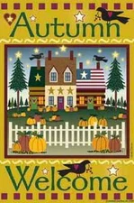 AUTUMN WELCOME LARGE DECORATIVE GARDEN FLAG YARD ART