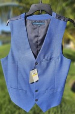 Size Medium Perry Ellis Mens Suit Vest Slim Stretch Fit Solid EV191SP0 430 Blue