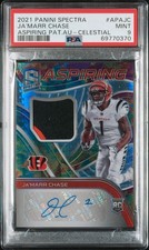 2021 Panini Spectra Ja'Marr Chase Celestial Rookie Patch Auto #APA JC PSA 9 /60