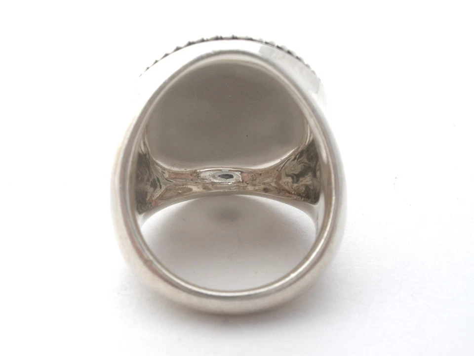 Anillo Michael Dawkins Noche Estrellada Grande Cúpula Plata Esterlina Talla 6 Declaración Foto 3 de 4