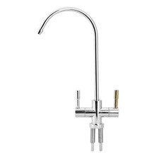 Double Holes Faucet Tap 1/4'' Double Holes Sink Faucet Tap Chrome Reverse Osmosi