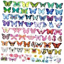 Butterfly Tattoos for Kids/Women, 100 Pcs Colorful  Waterproof colorful 100Pcs