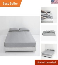 Twin/Twin XL Luxury Fitted Sheet - Deep Pocket Comfort, 1000 Thread Count, Gray