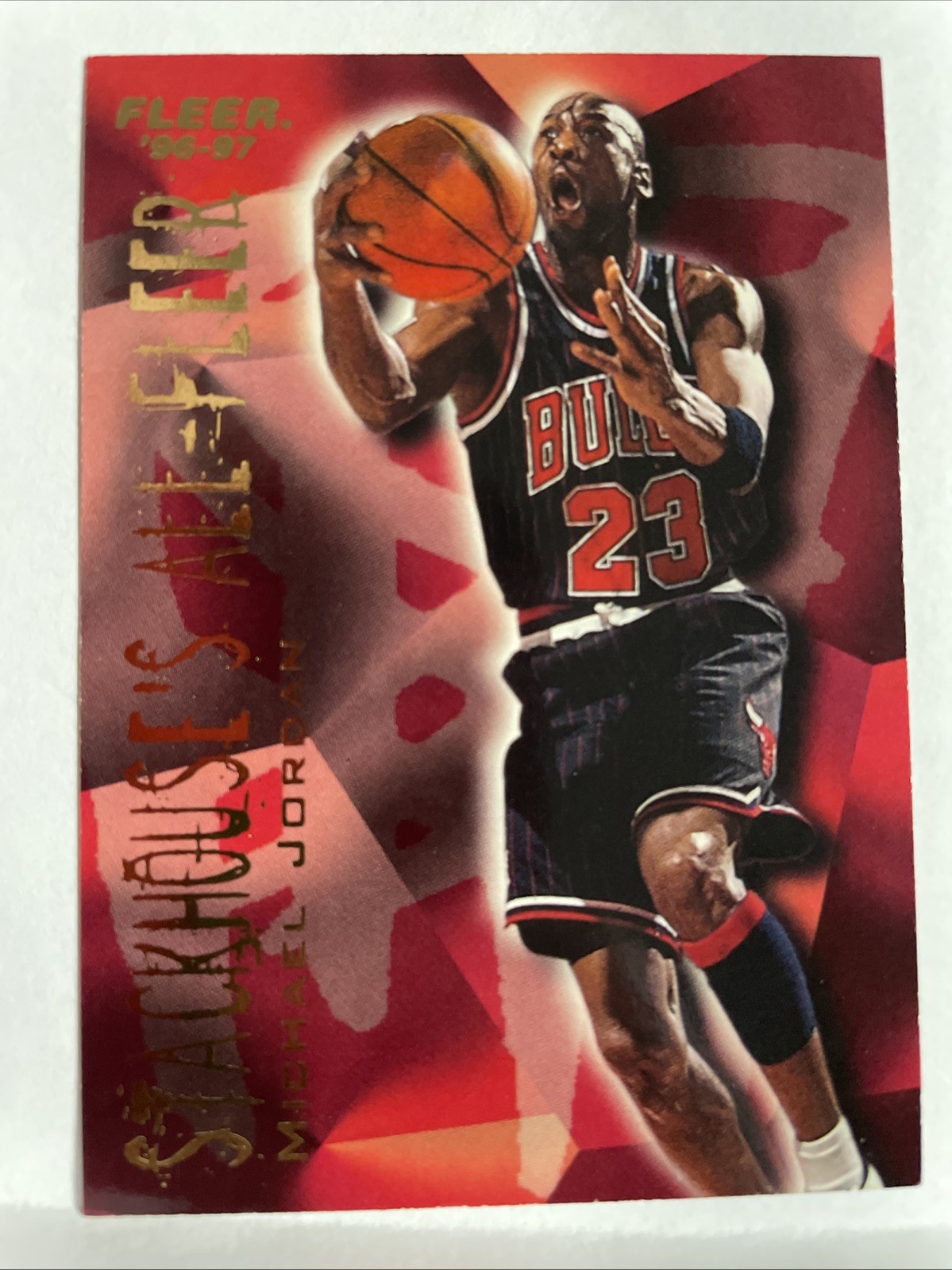 1996-97 Fleer Stackhouses All-Fleer Michael Jordan Sharp Card # 4 of 12