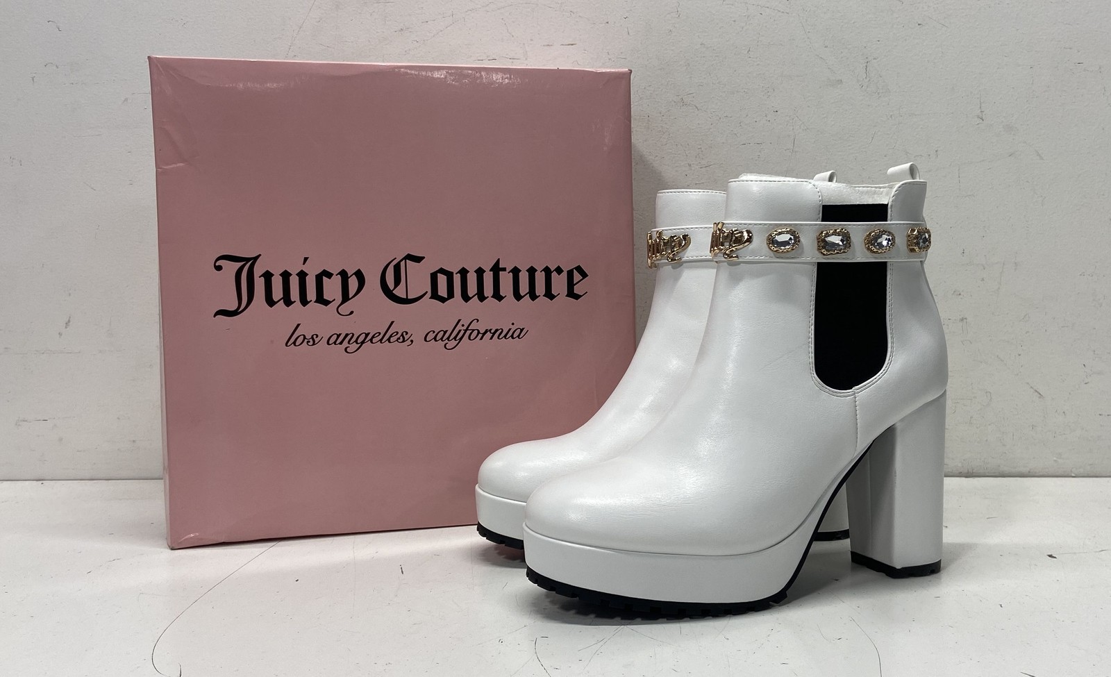 Juicy Couture White Leather Python Boots Women's … - image 8