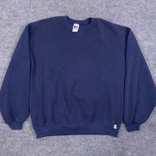 Vintage Russell Athletic Sweater Mens XL Blue 90s Made in USA Pullover Crewneck
