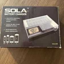 SOLA Rechargeable Battery Charger Intergrated High Yield Solor Panel Camping
