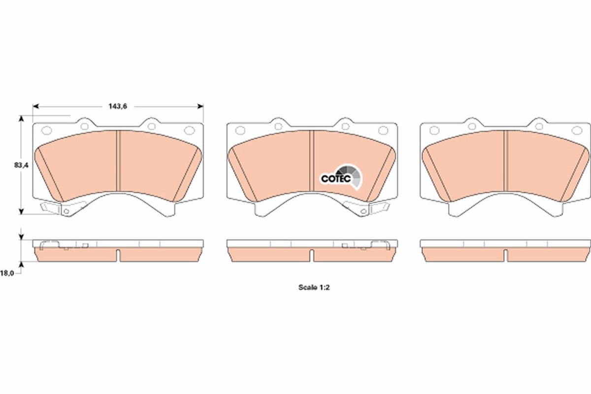 Front TRW-OE GDB3524 Brake Pad Set, disc brake for ,LEXUS,TOYOTA,TOYOTA (FAW)