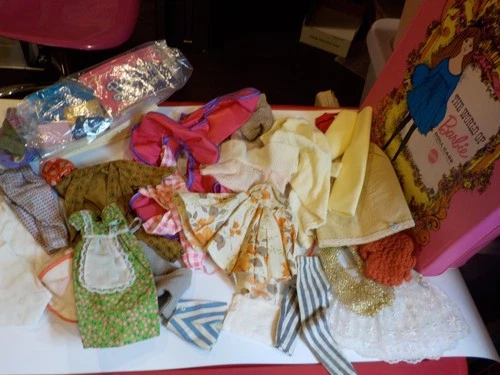 World Of Barbie Doll Case w/ African American Barbie Doll,Clothes, Etc Lot 14