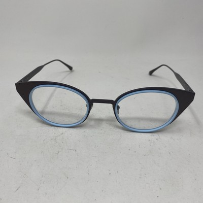 THIERRY LASRY EYEWEAR SWEATY 456 48-22-145 BROWN BLUE CATEYE EYEGLASSES +Q96
