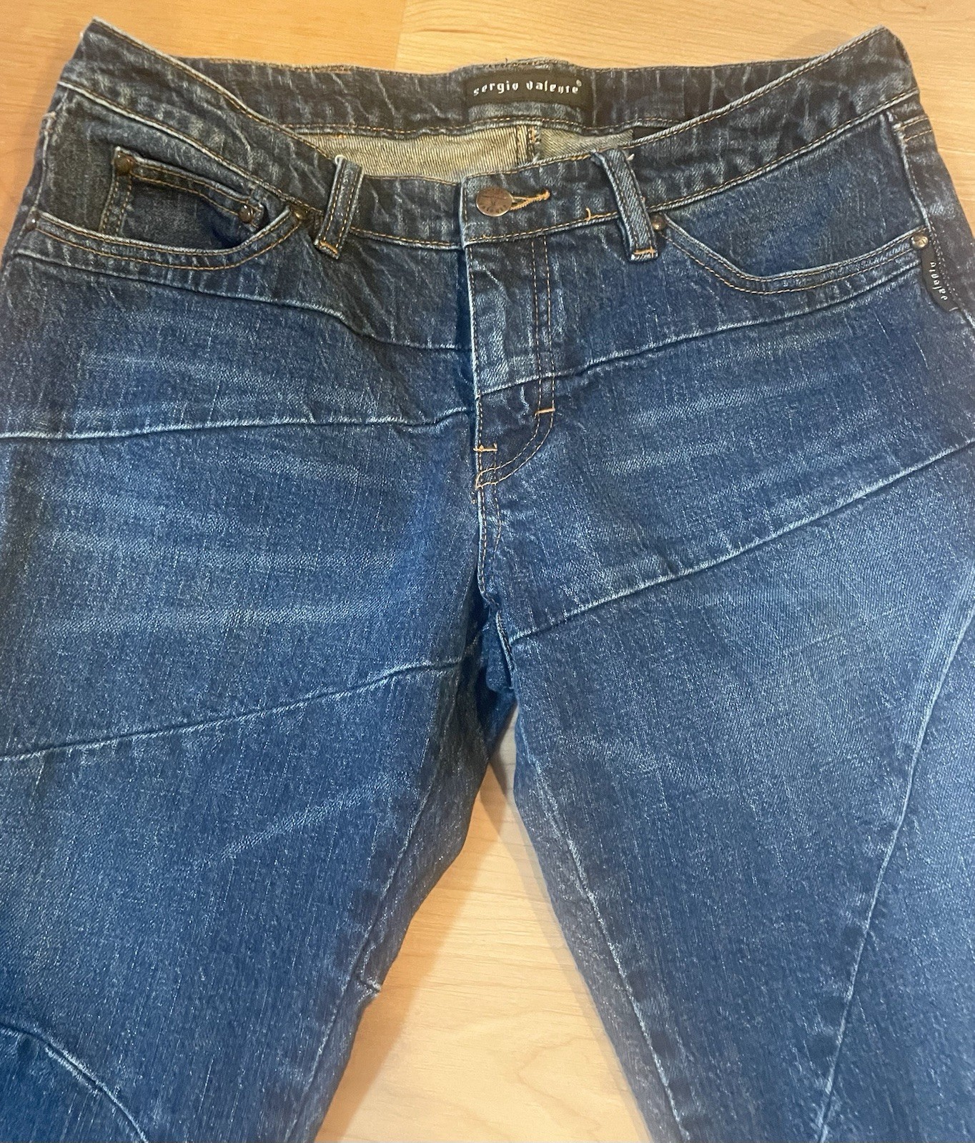 VTG Sergio Valente Patchwork Flared Bootcut Denim… - image 2