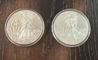 Lot of 2 American Silver Eagle 1 Troy Oz  Fine Silver |Years 2015,  2025 🔥🔥