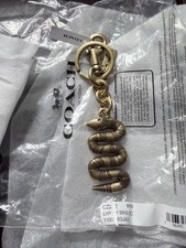 NWT Coach Brass Snake Bag Charm/ Keyring / Fob CZ212