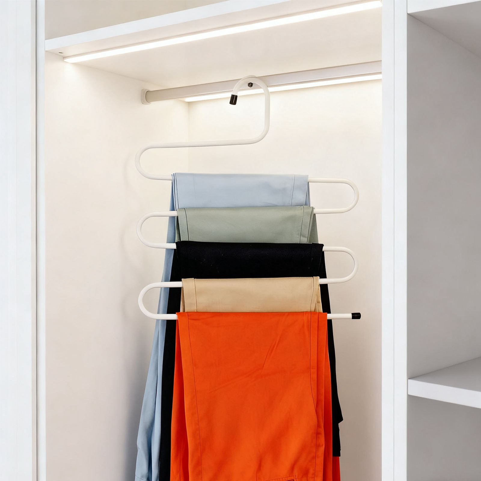Multifunctional Pants Rack Hanger 5 Tier Antiskid S Shape 20KG Load Bearing Pant