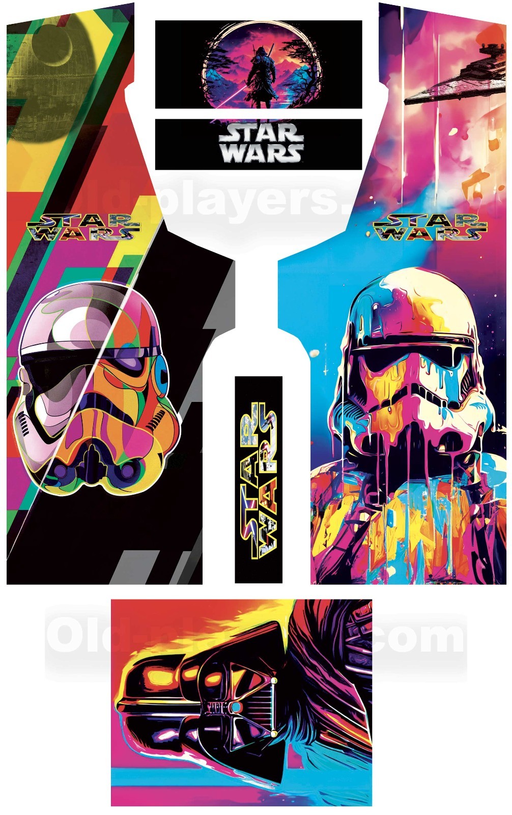 Stickers Star Wars Modèle 12 pour rénover une borne d'arcade usée en bois